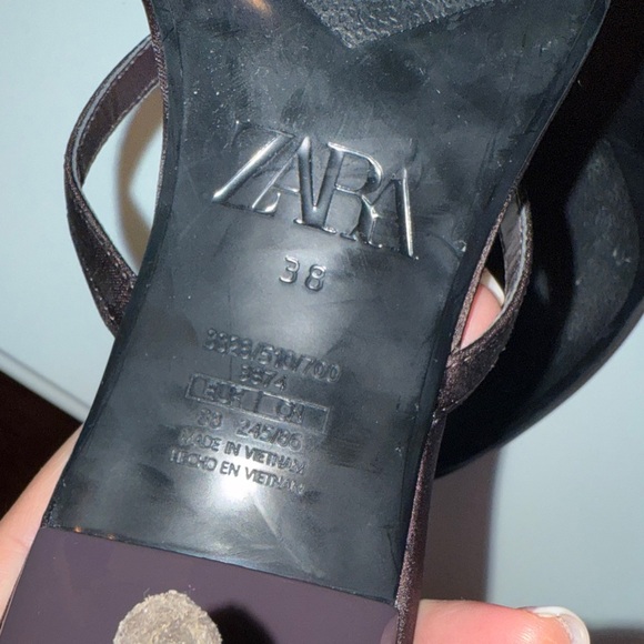 Zara Women's Dark Brown Sandals Heels - Picture 5 of 5
